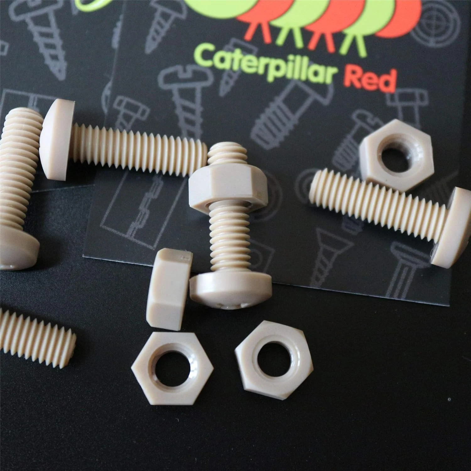 پیچ سر تابه ای قرمز Caterpillar 5 x PEEK M6 x 20mm به همراه مهره - پیچ و مهره پلاستیکی Peek، ضد خوردگی، مقاوم در برابر مواد شیمیایی، مقاوم در برابر درجه حرارت بالا، غیر منبسط شونده، 15/64" x 25/32 پیچ سر تابه ای قرمز Caterpillar 5 x PEEK M6 x 20mm به همراه مهره - پیچ و مهره پلاستیکی Peek، ضد خوردگی، مقاوم در برابر مواد شیمیایی، مقاوم در برابر درجه حرارت بالا، غیر منبسط شونده، 15/64" x 25/32