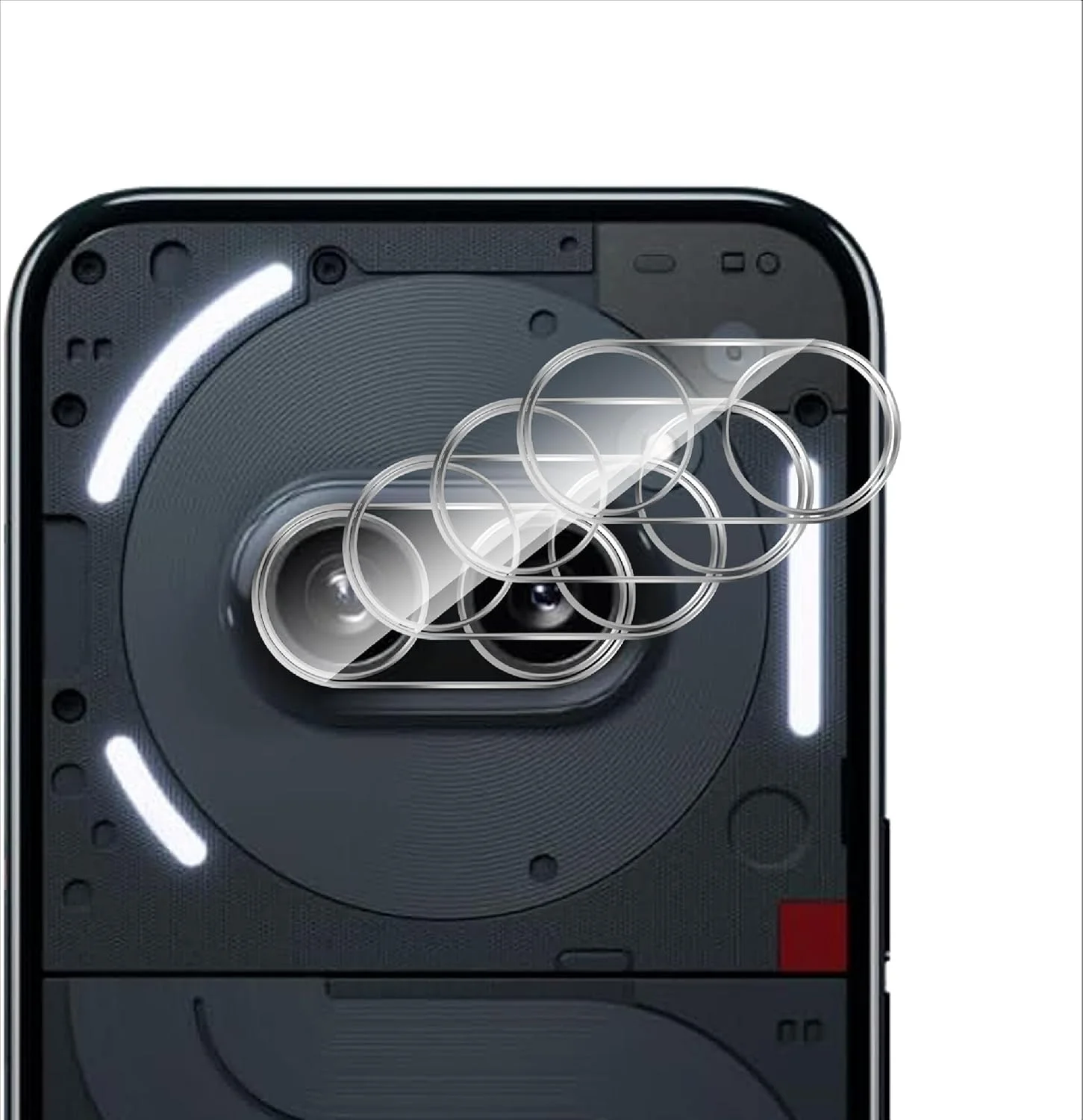 محافظ لنز دوربین عقب سازگار با ناتینگ فون 2a پلاس/2a از برند GIOPUEY، [3 عدد] شیشه حرارت دیده سه بعدی [بسیار شفاف] محافظ لنز دوربین شیشه ای برای ناتینگ فون 2a پلاس/2a