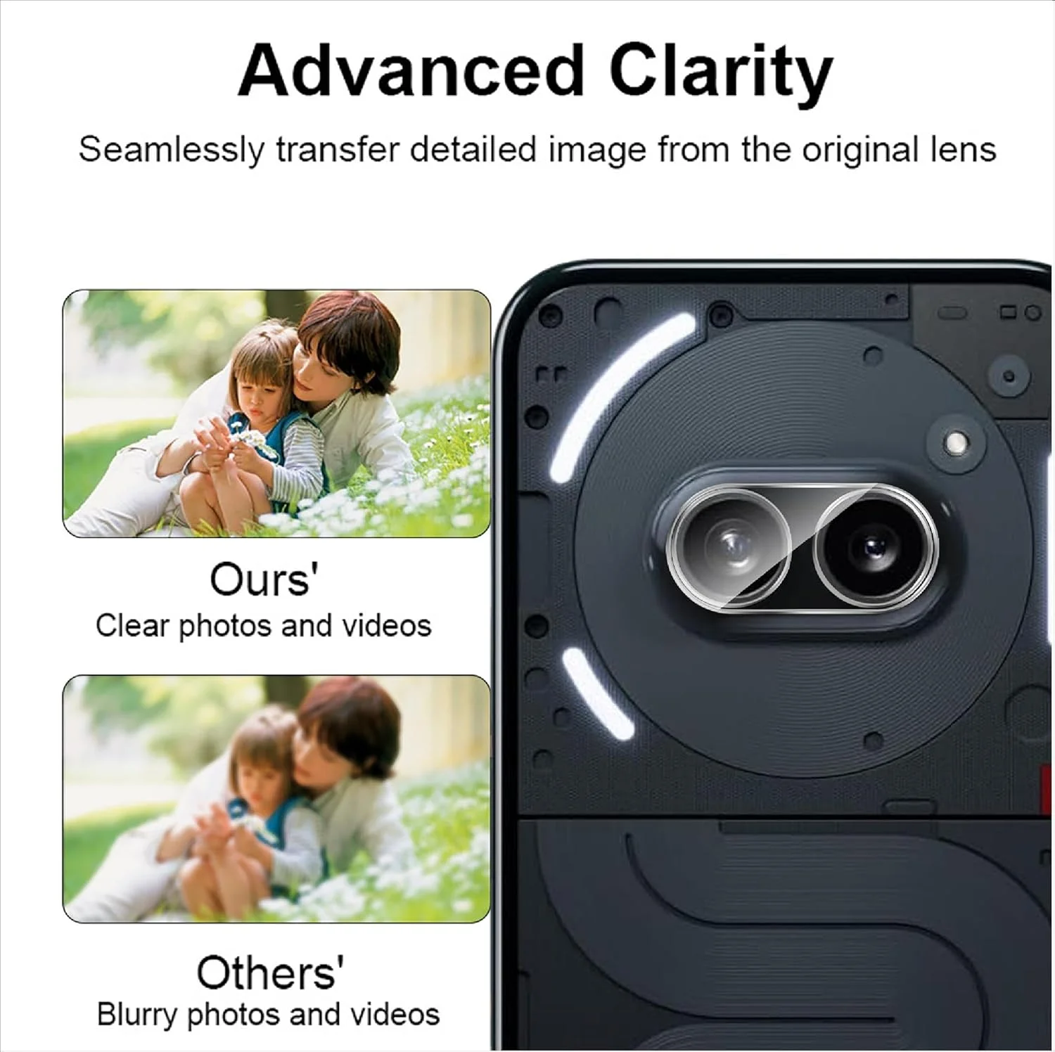 محافظ لنز دوربین عقب سازگار با ناتینگ فون 2a پلاس/2a از برند GIOPUEY، [3 عدد] شیشه حرارت دیده سه بعدی [بسیار شفاف] محافظ لنز دوربین شیشه ای برای ناتینگ فون 2a پلاس/2a