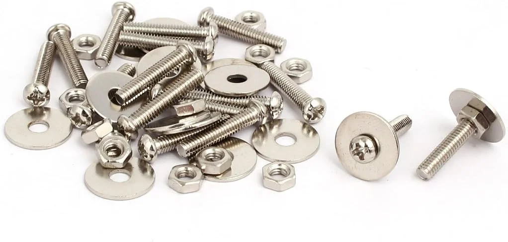 Aexit پیچ سر گرد فیلیپس (تجهیزات سخت افزاری تجهیزات عمرانی) مهره شش گوش واشر کیت پیچ پمپ آب (17ry91qf591) 16 ست