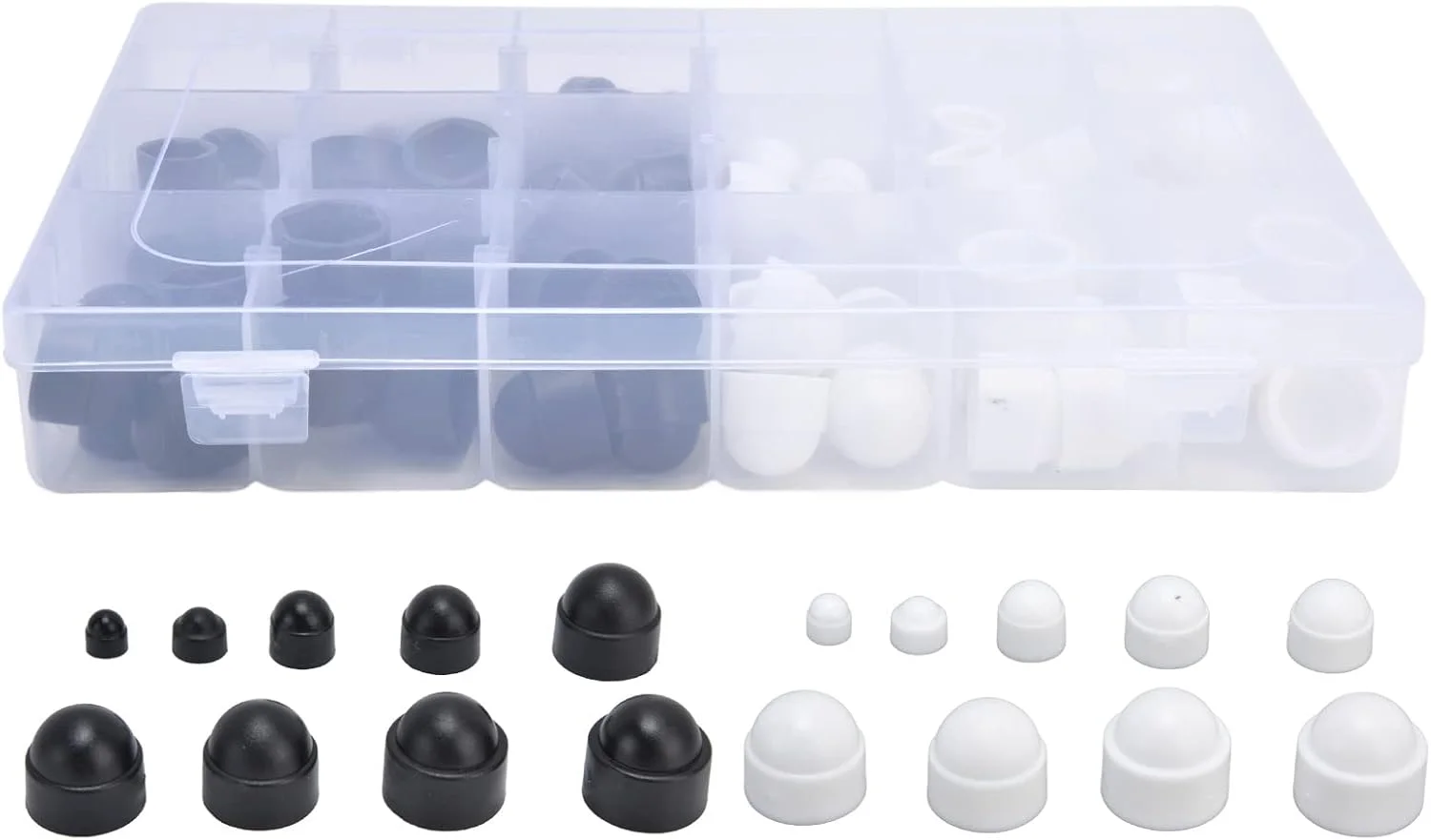 NDNCZDHC 300 عدد روکش درپوش پیچ، M4 M5 M6 M8 M10 M12 6 سایز مهره و پیچ متنوع سیاه و سفید NDNCZDHC 300 عدد روکش درپوش پیچ، M4 M5 M6 M8 M10 M12 6 سایز مهره و پیچ متنوع سیاه و سفید