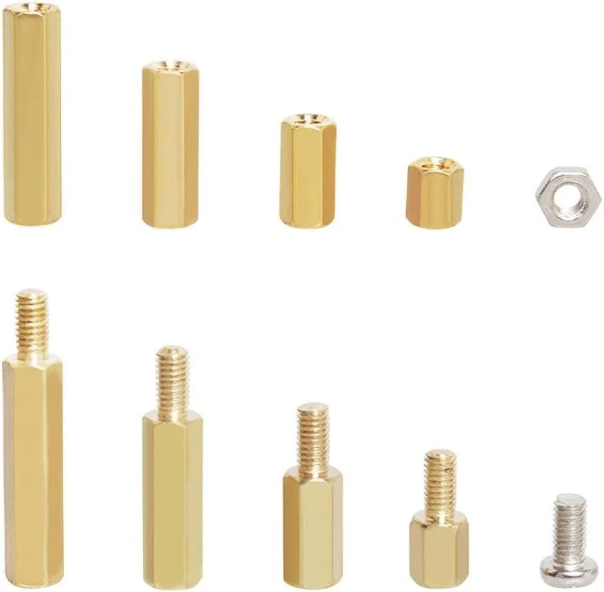 Tenlacum 120 PCS M3 Male-Female Threaded Hex Brass Spacer Brass Standoff Screws Bolt Stainless Steel Nuts Assortment Kit Tenlacum 120 PCS M3 Male-Female Threaded Hex Brass Spacer Brass Standoff Screws Bolt Stainless Steel Nuts Assortment Kit