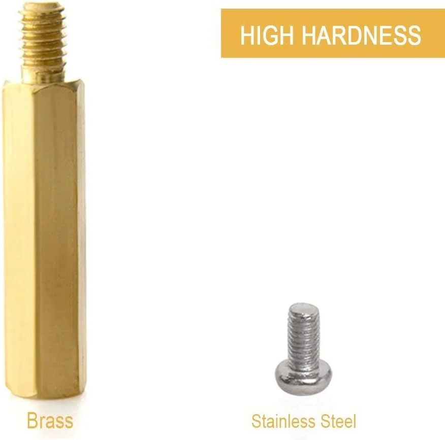 Tenlacum 120 PCS M3 Male-Female Threaded Hex Brass Spacer Brass Standoff Screws Bolt Stainless Steel Nuts Assortment Kit Tenlacum 120 PCS M3 Male-Female Threaded Hex Brass Spacer Brass Standoff Screws Bolt Stainless Steel Nuts Assortment Kit