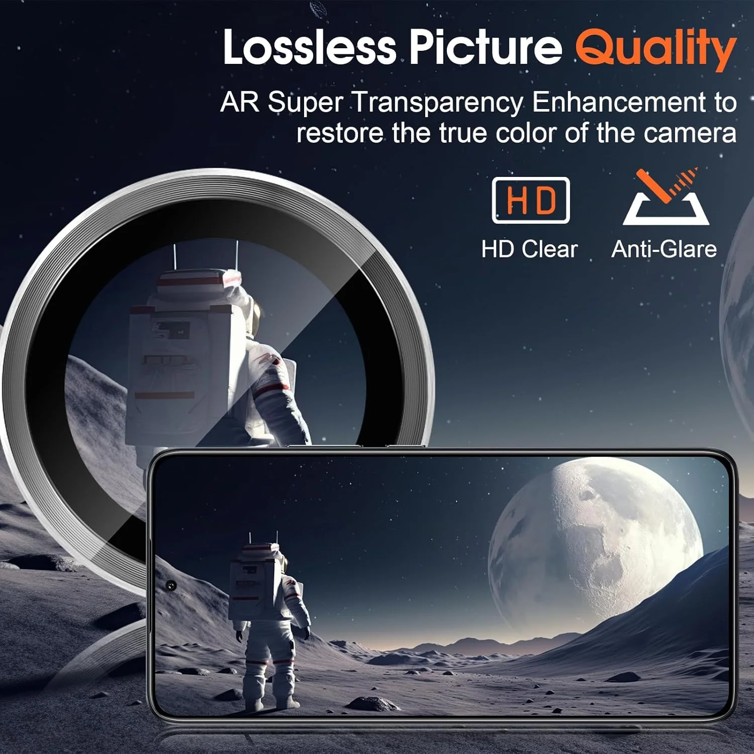 محافظ لنز دوربین عقب Funrae برای Nothing Phone 3، حلقه فلزی محافظ لنز، محافظ صفحه نمایش دوربین و شیشه حرارت دیده 9H HD [2+1 قطعه]