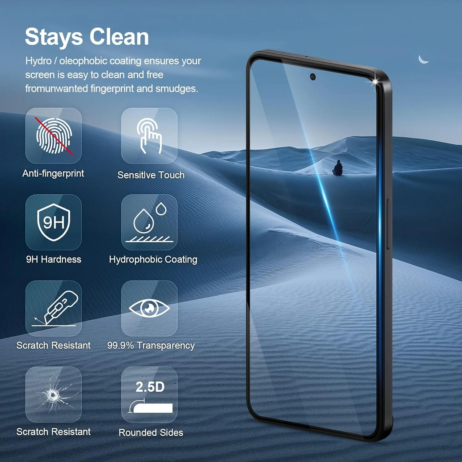 محافظ صفحه نمایش شیشه ای حرارت دیده GiiYoon بسته 3 عددی برای گوشی Nothing CMF Phone 2 Pro [پوشش کامل HD] [نصب آسان] [لبه گرد] [مقاوم در برابر خراش] [سختی 9H]