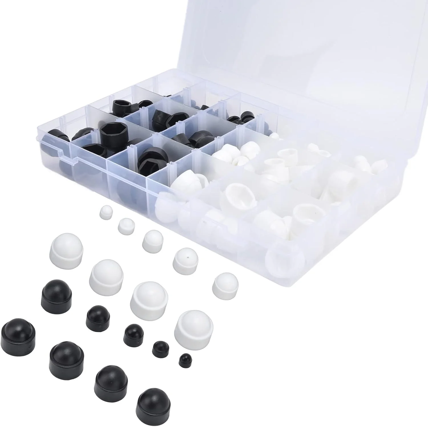 NDNCZDHC 300 عدد روکش درپوش پیچ، M4 M5 M6 M8 M10 M12 6 سایز مهره و پیچ متنوع سیاه و سفید NDNCZDHC 300 عدد روکش درپوش پیچ، M4 M5 M6 M8 M10 M12 6 سایز مهره و پیچ متنوع سیاه و سفید