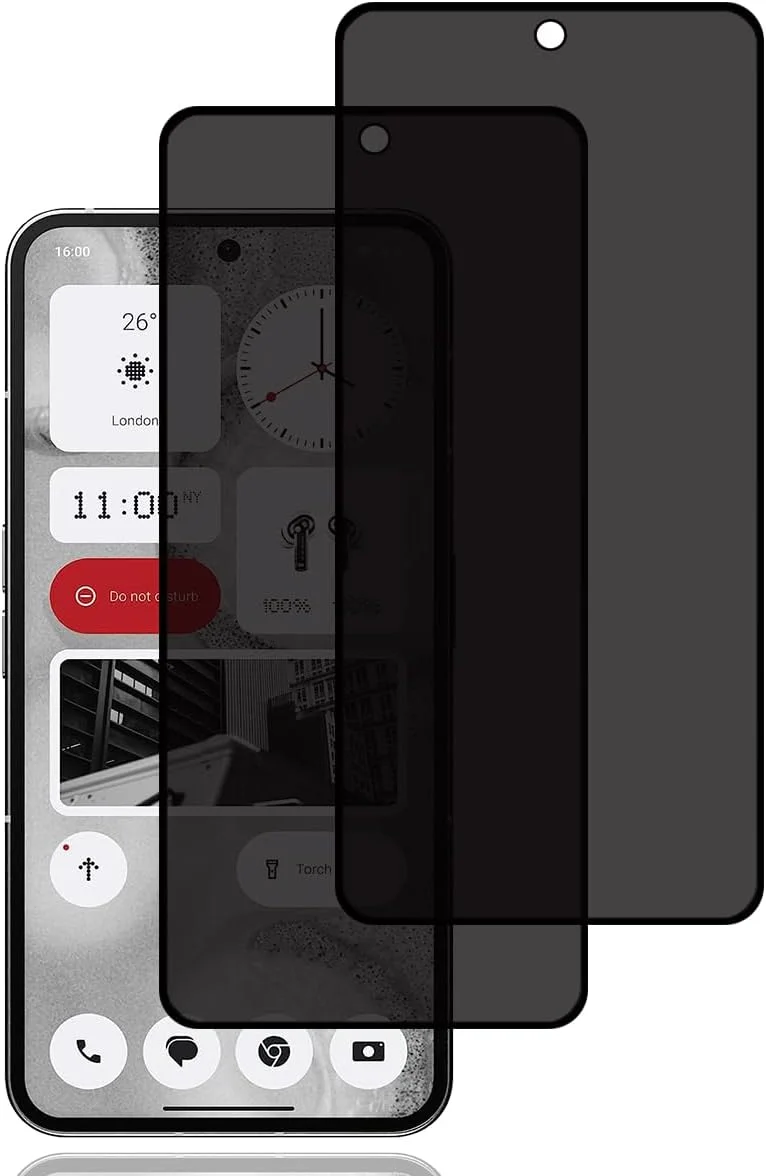 محافظ صفحه نمایش حریم خصوصی برای ناتینگ فون (2a) [2 عدد]، فیلم شیشه ای حرارت دیده ضد جاسوسی، سختی 9H، ضد خش، ضد اثر انگشت، بدون حباب، محافظ صفحه نمایش ضد جاسوسی برای ناتینگ فون (2a)