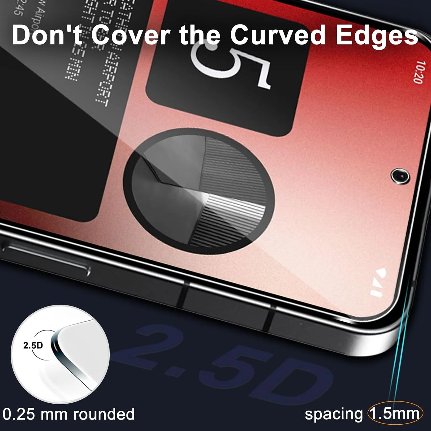 محافظ صفحه نمایش شیشه ای تمپرد و محافظ لنز دوربین گوشی ناتینگ فون 2A جی می، 2 عدد محافظ صفحه نمایش + 2 عدد محافظ لنز دوربین، سختی 9H، شیشه محافظ تمپرد با حساسیت بالا