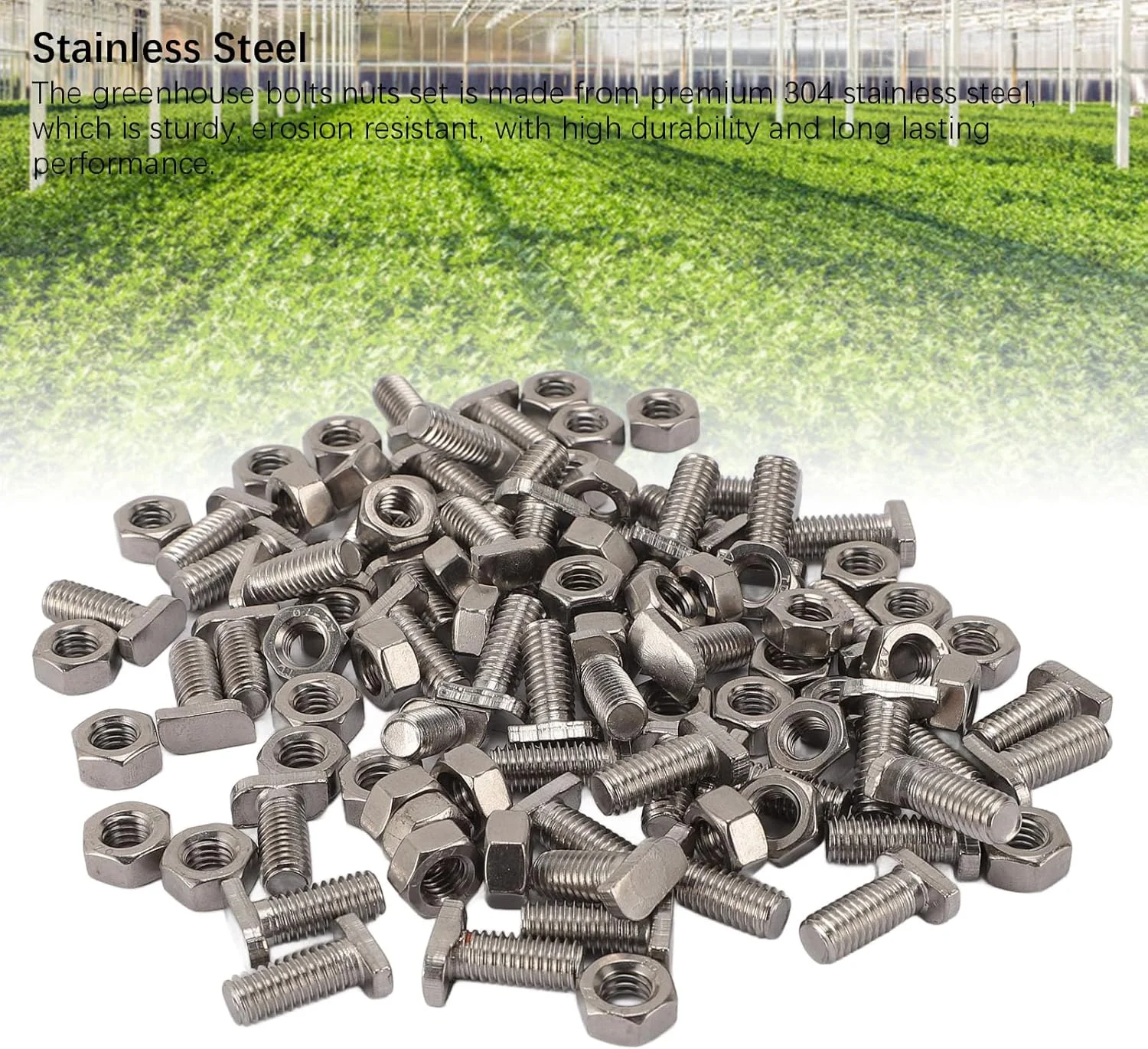 کیت پیچ و مهره گلخانه ای، 50 عدد پیچ و مهره گلخانه ای، پیچ و مهره M6X14 استیل ضد زنگ 304 برای باغبانی کیت پیچ و مهره گلخانه ای، 50 عدد پیچ و مهره گلخانه ای، پیچ و مهره M6X14 استیل ضد زنگ 304 برای باغبانی