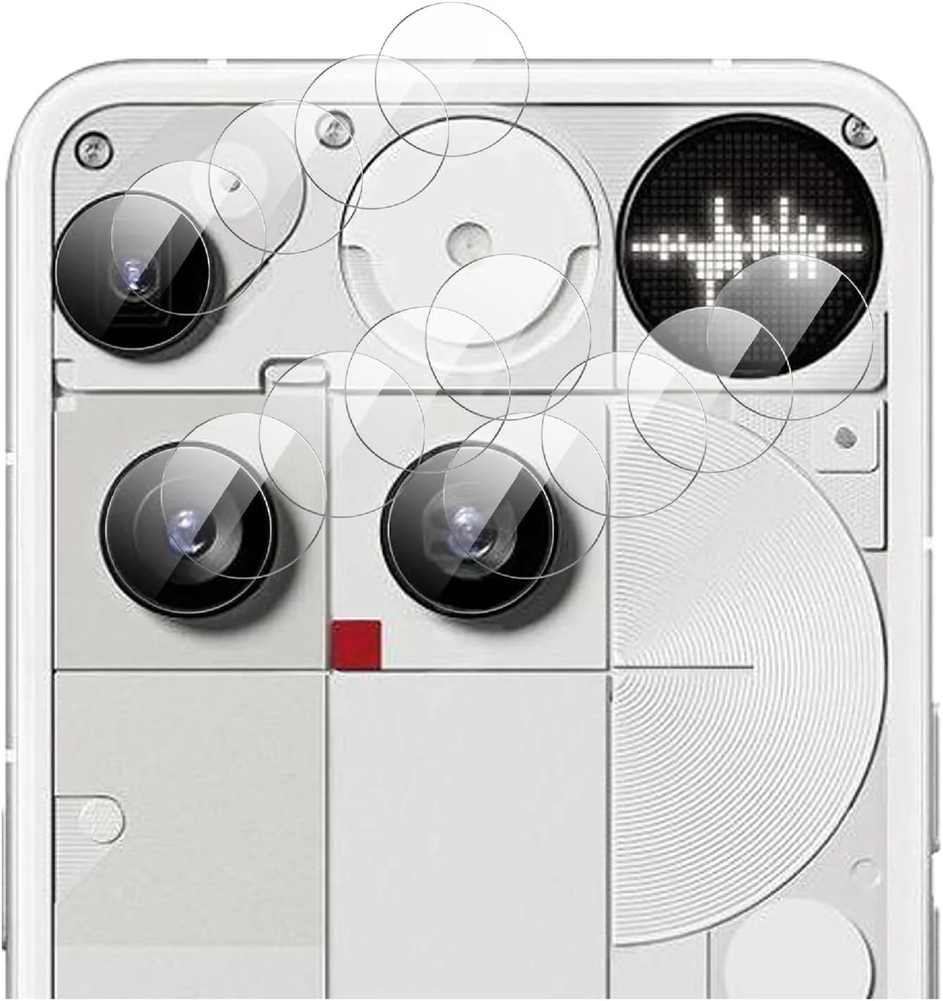 محافظ لنز دوربین عقب سازگار با ناتینگ فون (3)/ناتینگ فون 3، 4 عدد شیشه حرارت دیده HD [مقاوم در برابر خراش] محافظ لنز شیشه ای برای ناتینگ فون (3)/ناتینگ فون 3