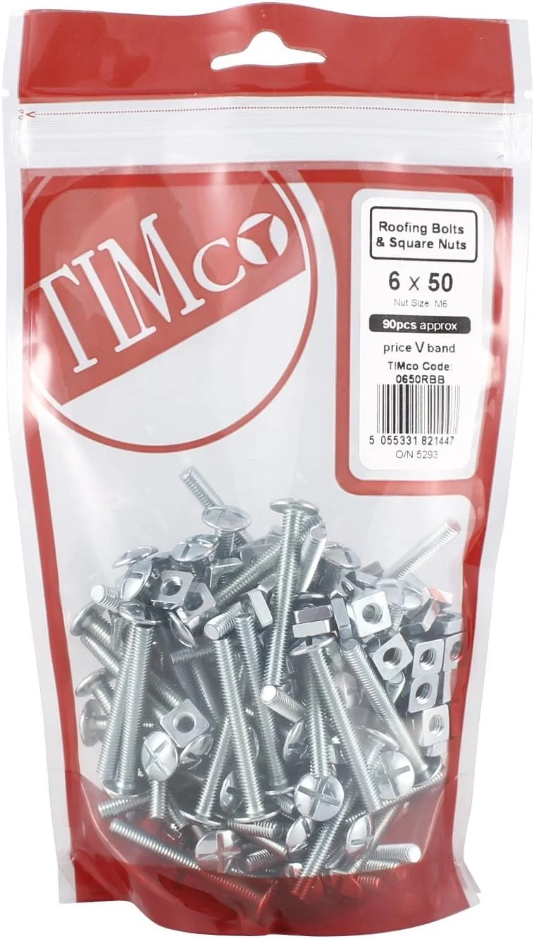 پیچ های سقفی و مهره های مربعی TimCo - روکش زینک پیچ های سقفی و مهره های مربعی TimCo - روکش زینک