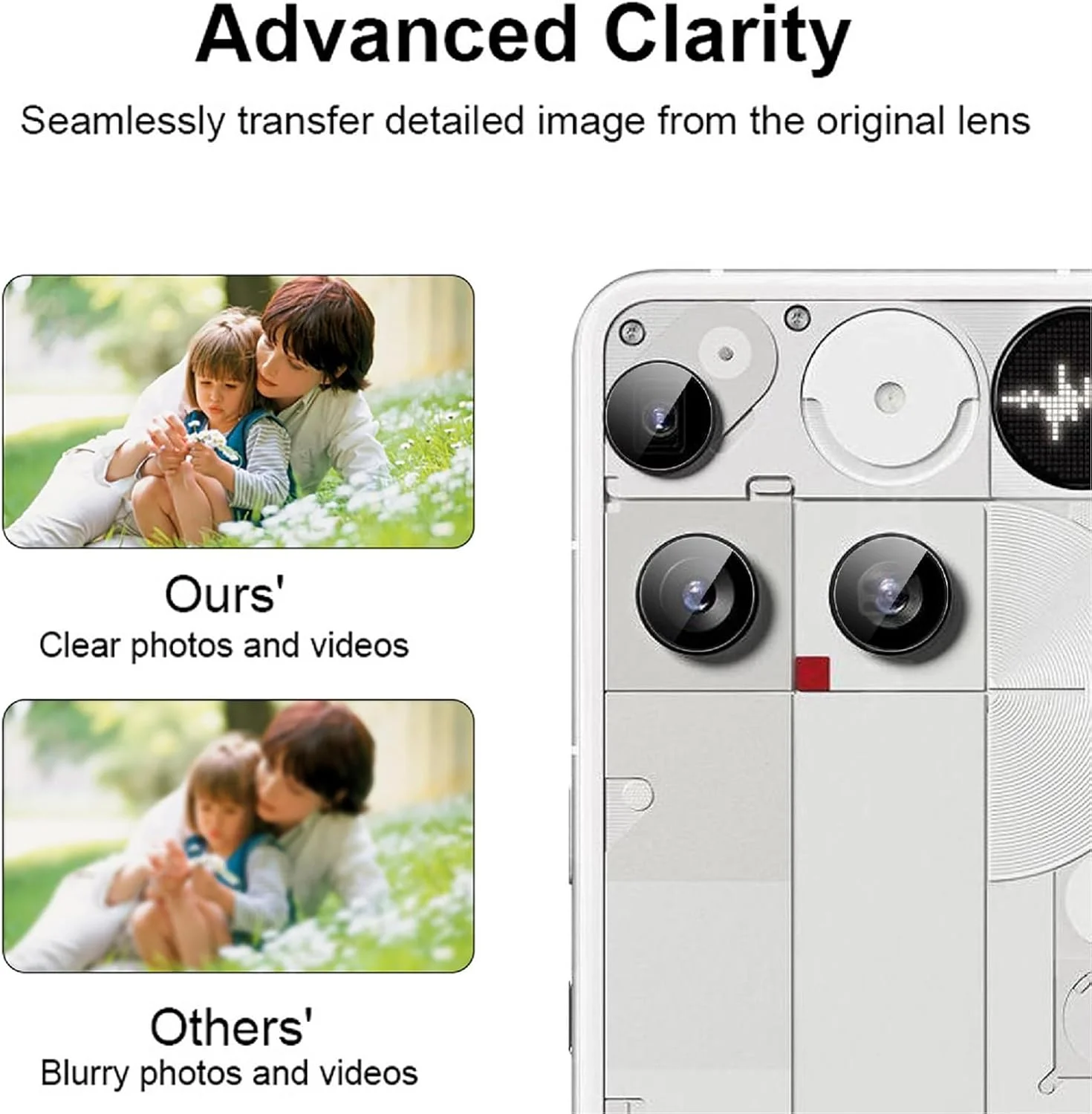 محافظ لنز دوربین عقب سازگار با ناتینگ فون (3)/ناتینگ فون 3، 4 عدد شیشه حرارت دیده HD [مقاوم در برابر خراش] محافظ لنز شیشه ای برای ناتینگ فون (3)/ناتینگ فون 3