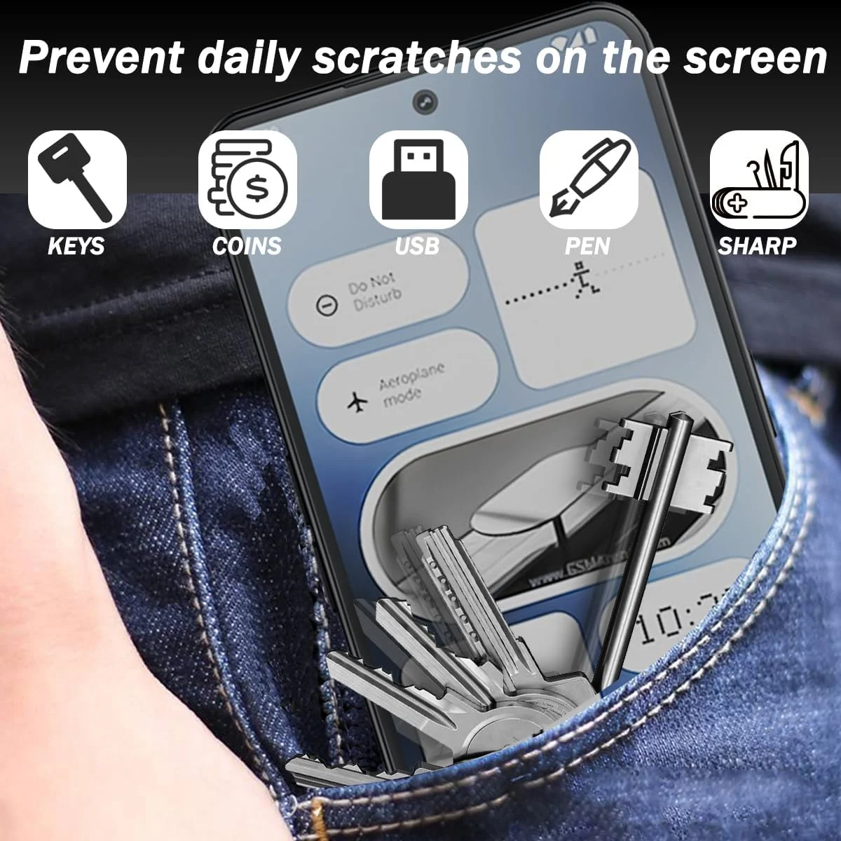 محافظ صفحه نمایش شیشه ای حرارت دیده Zerrshoo برای ناتینگ فون 3a، محافظ صفحه نمایش ضد جاسوسی 1 عددی برای ناتینگ فون 3a، شیشه ضد خش 9H، فیلم محافظ صفحه نمایش حریم خصوصی برای ناتینگ فون 3a