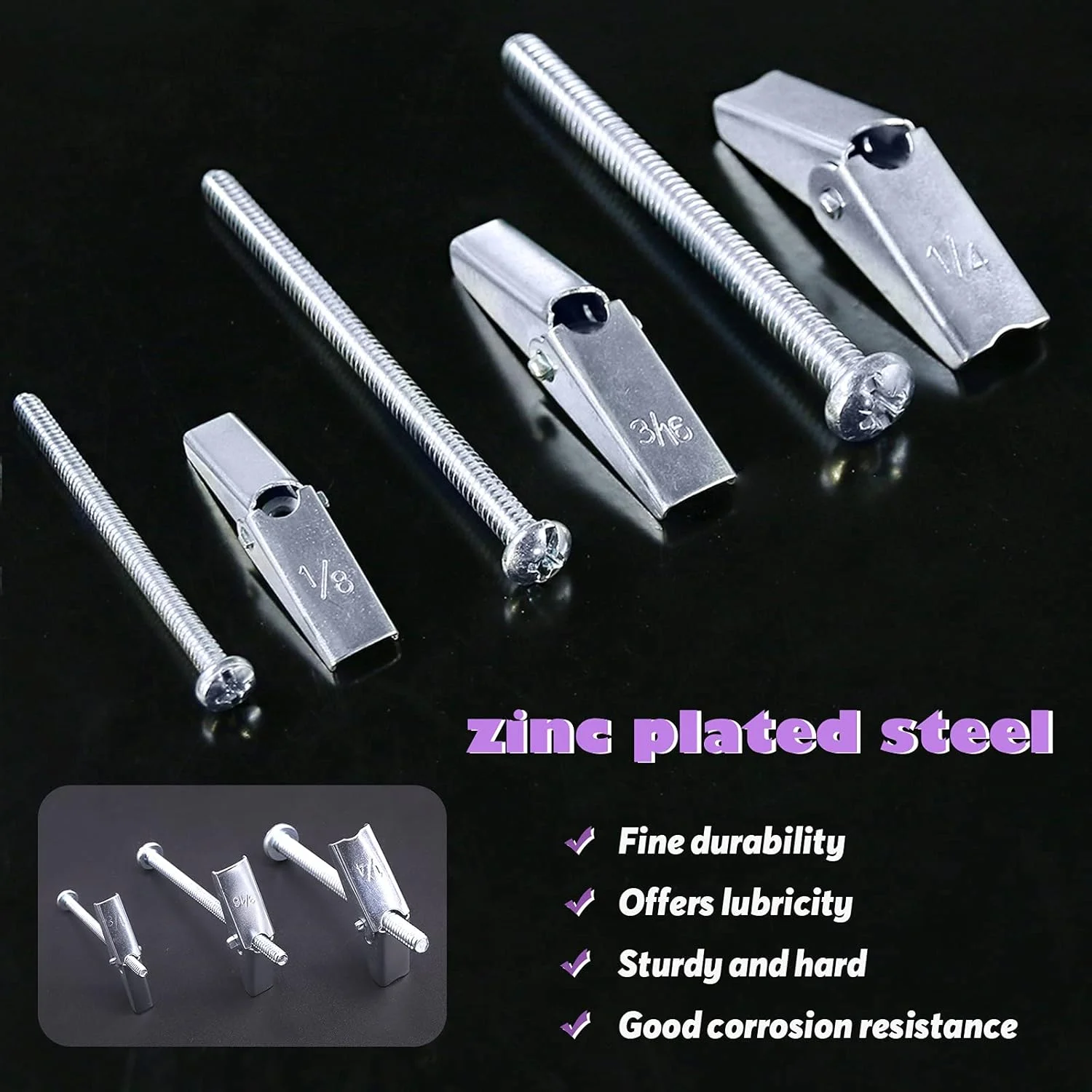 مجموعه 30 عددی پیچ پروانه ای و مهره بالدار 1/4 اینچی Swpeet برای آویزان کردن اجسام سنگین روی دیوار خشک مجموعه 30 عددی پیچ پروانه ای و مهره بالدار 1/4 اینچی Swpeet برای آویزان کردن اجسام سنگین روی دیوار خشک