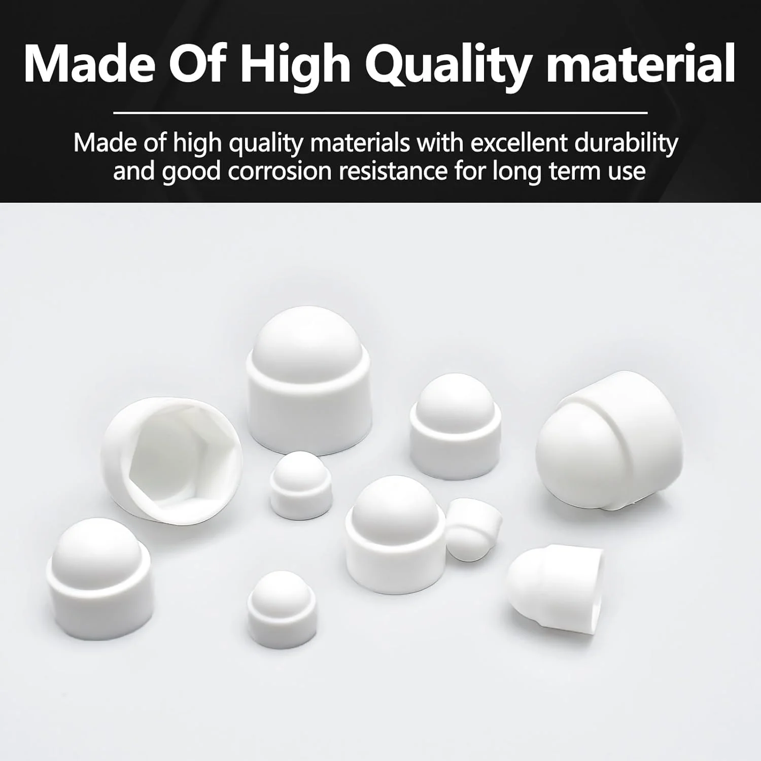 DANA FRED روکش مهره سفید، مجموعه درپوش های پلاستیکی مهره شش گوش با جعبه نگهداری، مهره قفلی نایلونی برای پیچ یا مهره های M4 M5 M6 M8 M10 M12 DANA FRED روکش مهره سفید، مجموعه درپوش های پلاستیکی مهره شش گوش با جعبه نگهداری، مهره قفلی نایلونی برای پیچ یا مهره های M4 M5 M6 M8 M10 M12