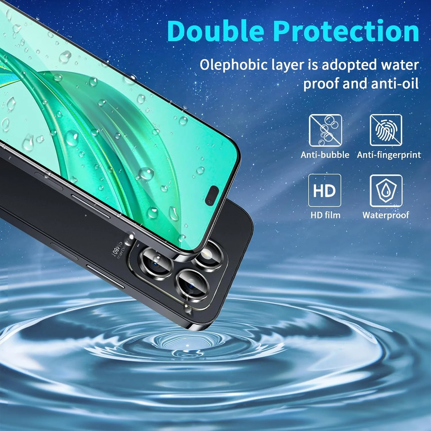 محافظ صفحه نمایش Lutree برای Honor X8b - 2 عدد شیشه حرارت دیده و 2 عدد فیلم محافظ دوربین، سختی 9H HD ضد خش