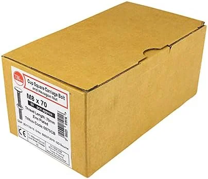 پیچ کالسکه ای TIMco 0865CB BZP با مهره شش گوش 8 x 65 - روکش زینک (جعبه 50 عددی) پیچ کالسکه ای TIMco 0865CB BZP با مهره شش گوش 8 x 65 - روکش زینک (جعبه 50 عددی)