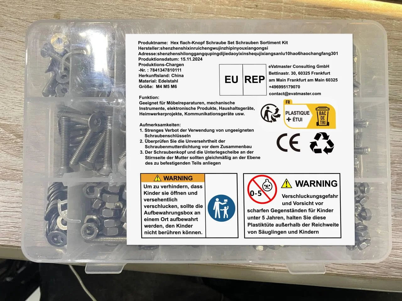 مجموعه پیچ و مهره 585 عددی VIGRUE Foliv شامل پیچ های M4 M5 M6 با سر تخت و دکمه ای، مهره و واشر استیل 304 به همراه جعبه نگهداری مجموعه پیچ و مهره 585 عددی VIGRUE Foliv شامل پیچ های M4 M5 M6 با سر تخت و دکمه ای، مهره و واشر استیل 304 به همراه جعبه نگهداری