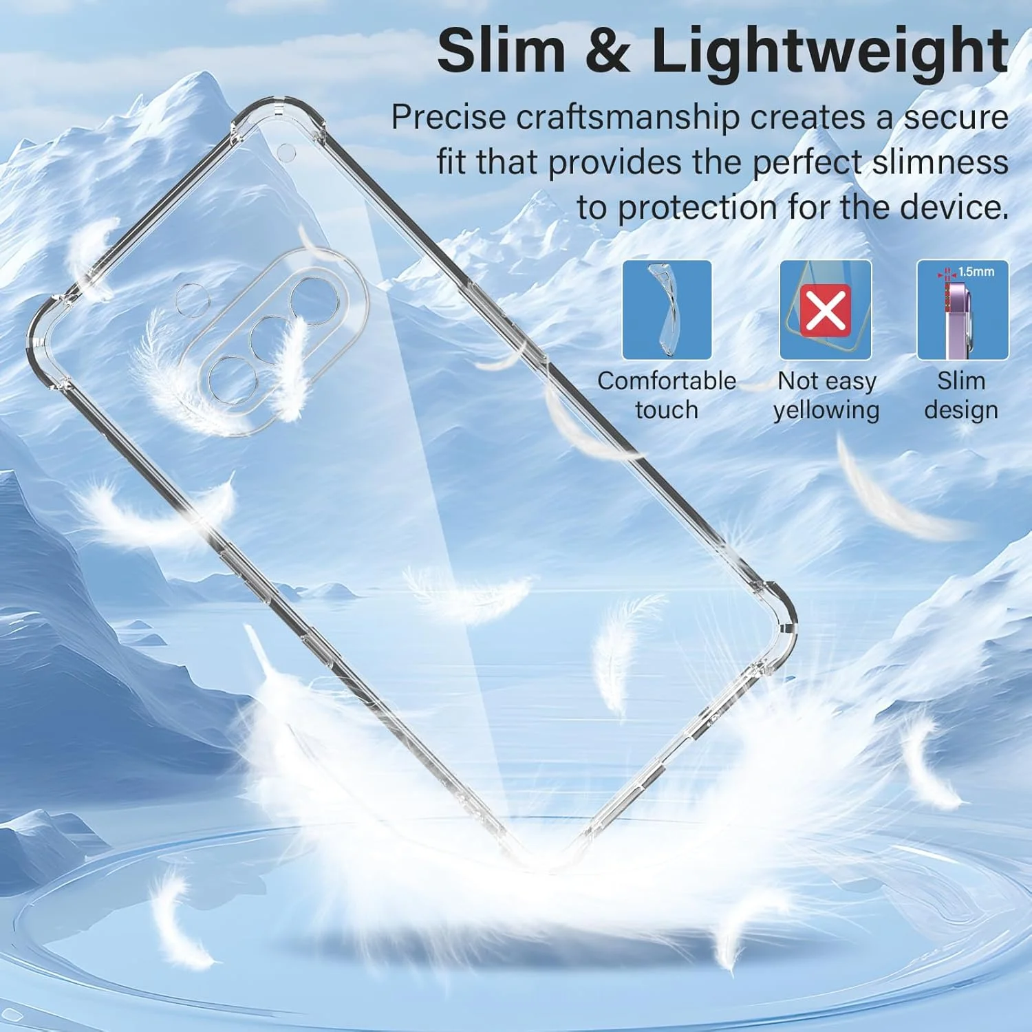 محافظ صفحه نمایش Haofun برای قاب Nothing Phone 3a، 2 عدد شیشه حرارت دیده و 1 قاب، شیشه حرارت دیده فوق العاده شفاف با سختی 9H، قاب باریک شفاف ضد زردی