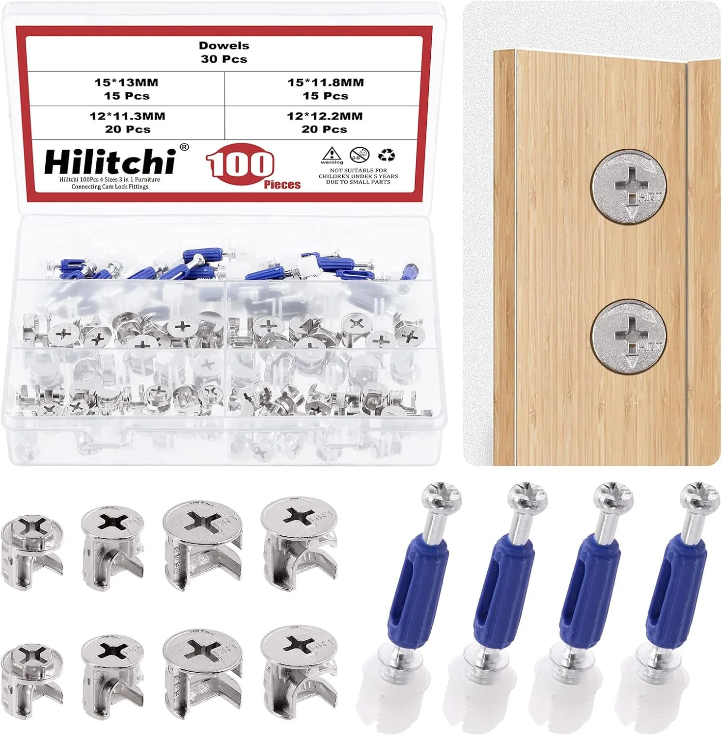 اتصالات قفل بادامکی مبلمان 3 در 1 هیلیچی 100 عددی با میخ چوبی، پیچ های غیرعادی، اتصالات اتصال دهنده مبلمان، سخت افزار اتصالات کابینت (15x13/15x11.8/12x11.3/12x12.2mm) اتصالات قفل بادامکی مبلمان 3 در 1 هیلیچی 100 عددی با میخ چوبی، پیچ های غیرعادی، اتصالات اتصال دهنده مبلمان، سخت افزار اتصالات کابینت (15x13/15x11.8/12x11.3/12x12.2mm)
