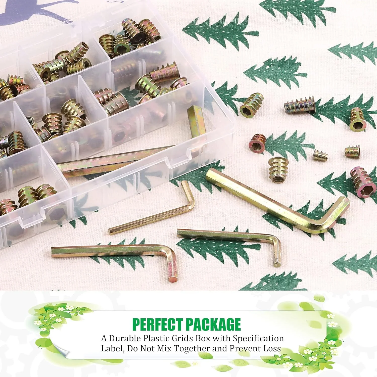 مجموعه 140 عددی مهره های رزوه ای روکش روی Keadic در 9 سایز M4 M5 M6 M8 M10 به همراه آچار آلن، مهره های چوبی با درایو شش گوش، اتصال دهنده پیچ و مهره برای مبلمان چوبی مجموعه 140 عددی مهره های رزوه ای روکش روی Keadic در 9 سایز M4 M5 M6 M8 M10 به همراه آچار آلن، مهره های چوبی با درایو شش گوش، اتصال دهنده پیچ و مهره برای مبلمان چوبی