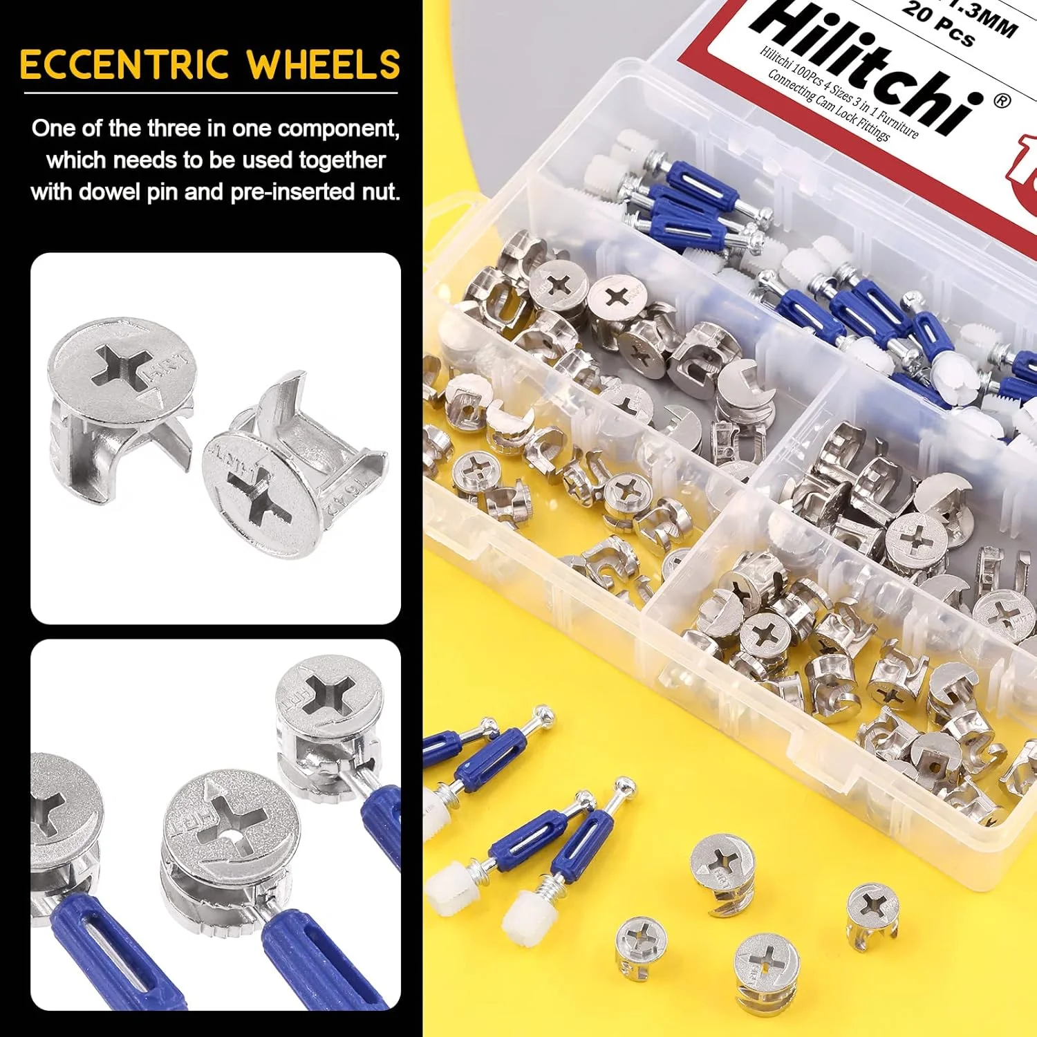 اتصالات قفل بادامکی مبلمان 3 در 1 هیلیچی 100 عددی با میخ چوبی، پیچ های غیرعادی، اتصالات اتصال دهنده مبلمان، سخت افزار اتصالات کابینت (15x13/15x11.8/12x11.3/12x12.2mm) اتصالات قفل بادامکی مبلمان 3 در 1 هیلیچی 100 عددی با میخ چوبی، پیچ های غیرعادی، اتصالات اتصال دهنده مبلمان، سخت افزار اتصالات کابینت (15x13/15x11.8/12x11.3/12x12.2mm)