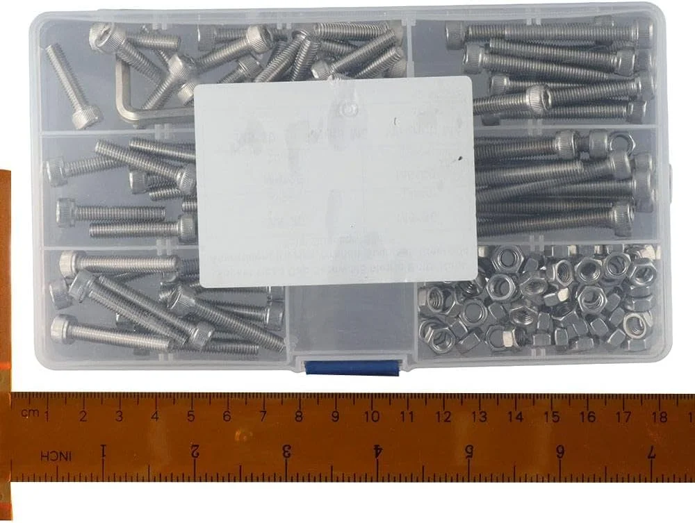 جعبه ترکیبی پیچ و مهره استیل ضد زنگ Upluckey شامل 153 قطعه پیچ سر استوانه ای M5، کیت مهره و پیچ متری، قطعات مکانیکی، مناسب برای نصب و تعمیر میز و صندلی جعبه ترکیبی پیچ و مهره استیل ضد زنگ Upluckey شامل 153 قطعه پیچ سر استوانه ای M5، کیت مهره و پیچ متری، قطعات مکانیکی، مناسب برای نصب و تعمیر میز و صندلی