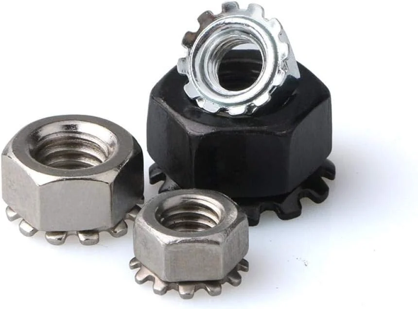 مهره K-type طبیعی، مهره 304K، مهره دندانه دار، مهره پیچ چند دندانه، مهره پیچ و مهره، M5 [10 عدد] کلاهک 304K