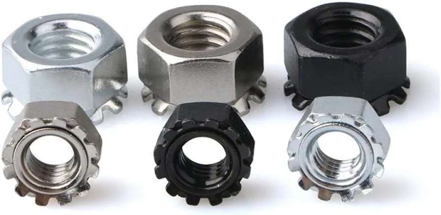 مهره K-type طبیعی، مهره 304K، مهره دندانه دار، مهره پیچ چند دندانه، مهره پیچ و مهره، M5 [10 عدد] کلاهک 304K