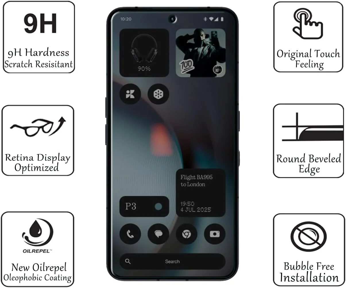 محافظ صفحه نمایش حریم خصوصی SALMERB دو عددی برای Nothing Phone 3، ضد جاسوسی، ضد خش، محافظ صفحه شیشه ای اثر انگشت، بدون حباب، فوق العاده شفاف 99.99٪ محافظ صفحه نمایش حریم خصوصی SALMERB دو عددی برای Nothing Phone 3، ضد جاسوسی، ضد خش، محافظ صفحه شیشه ای اثر انگشت، بدون حباب، فوق العاده شفاف 99.99٪
