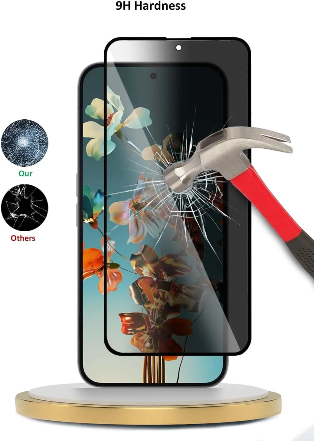 محافظ صفحه نمایش برای ناتینگ فون (2a) پلاس 5G 2024 (شیشه حرارت دیده تمام چسب پوشش کامل حریم خصوصی سری WTech Premium E2E - شفاف/مشکی)