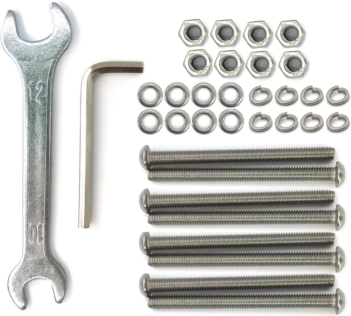 کیت سخت افزاری یونیورسال تاج تخت و تخته پایینی - مهره ها و پیچ و مهره های فولادی ضد زنگ 304 برای قاب تخت، تاج تخت و تخته پایینی (طول کل پیچ 3 اینچ است)