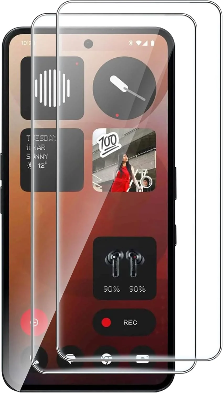 محافظ صفحه نمایش FDHYFGDY بسته 2 عددی برای گوشی ناتینگ CMF Phone 2 Pro/ناتینگ Phone 3a/3a Pro، شیشه حرارت دیده با سختی 9H، محافظ صفحه نمایش HD ضد حباب