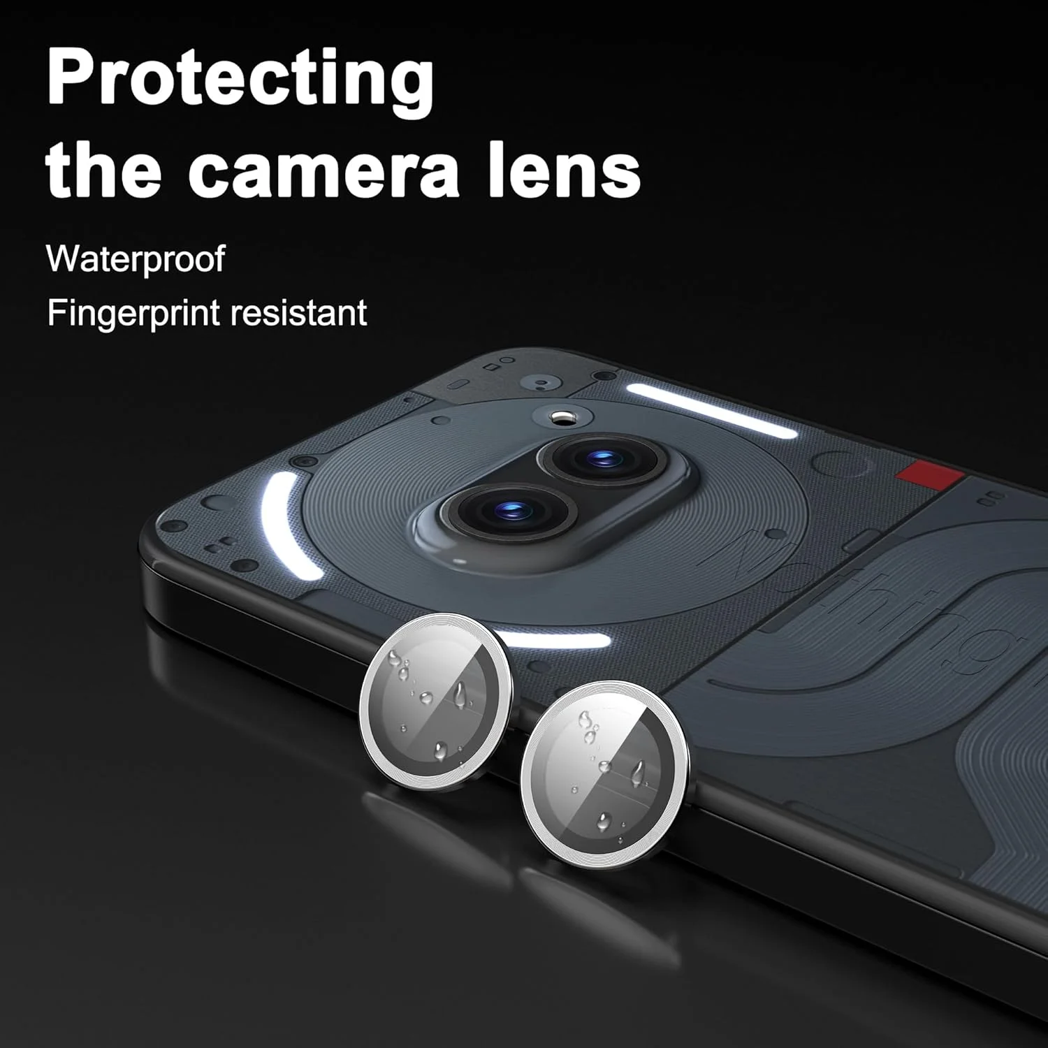 محافظ لنز شیشه ای تمپرد دوربین پشتی گوشی ناتینگ فون (2a) لمکسی، محافظت کامل HD از لنز، مقاوم در برابر خراش