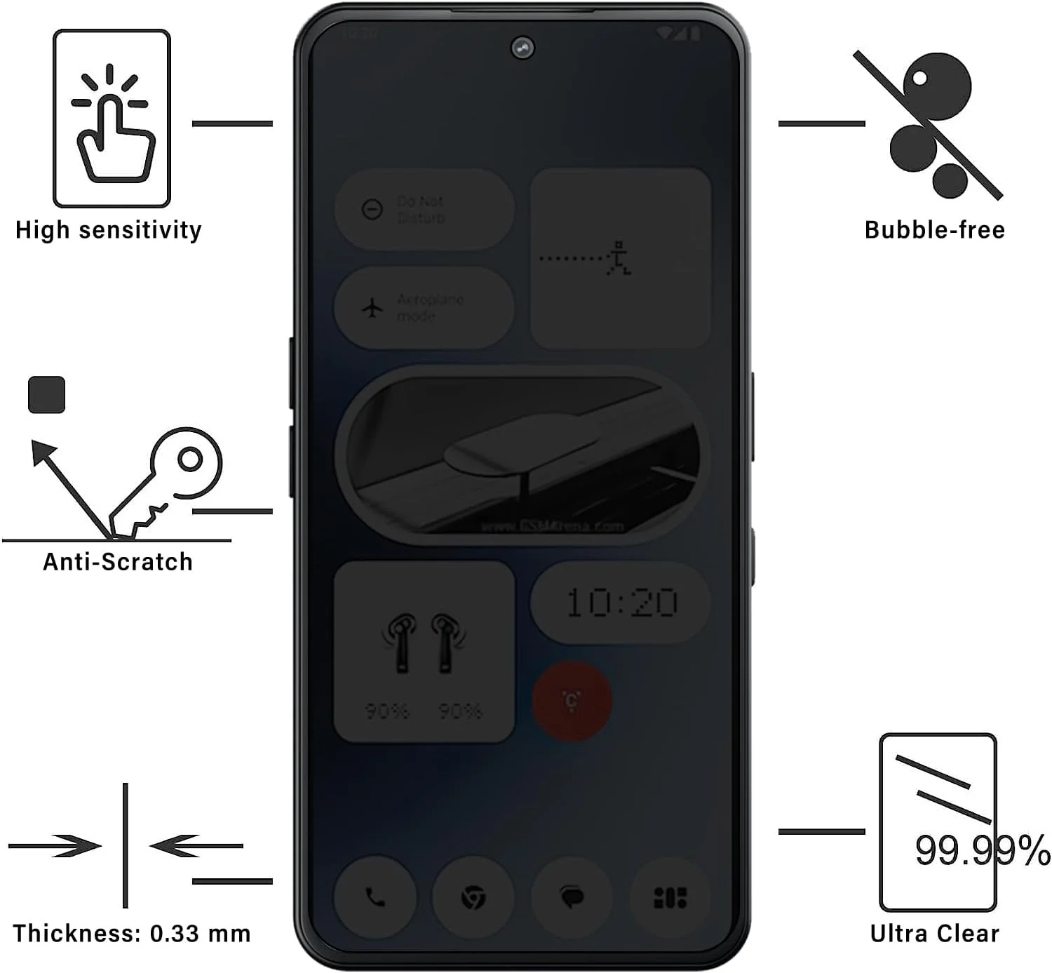 محافظ صفحه نمایش حریم خصوصی Teenrpov شیشه ای حرارت دیده برای ناتینگ فون 3a/3a Pro، محافظ صفحه نمایش ضد جاسوسی سازگار با ناتینگ فون 3a/3a Pro، فیلم محافظ صفحه نمایش ضد خش و بدون حباب - 1 عدد