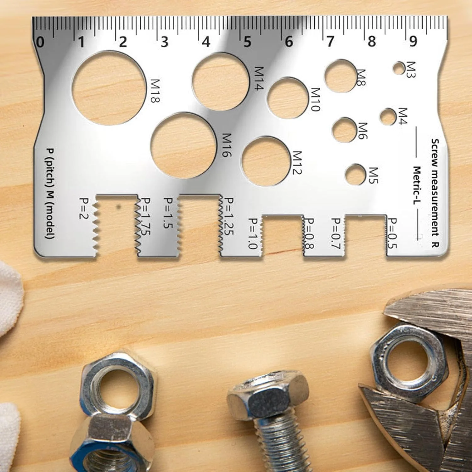 ابزار بررسی رزوه | گیج پیچ و مهره | ابزار سایزبندی پیچ فولاد ضد زنگ قابل حمل برای تکنسین های تولید، فروشگاه سخت افزار، سایت ساخت و ساز، مکانیک ها، برقکاران ابزار بررسی رزوه | گیج پیچ و مهره | ابزار سایزبندی پیچ فولاد ضد زنگ قابل حمل برای تکنسین های تولید، فروشگاه سخت افزار، سایت ساخت و ساز، مکانیک ها، برقکاران