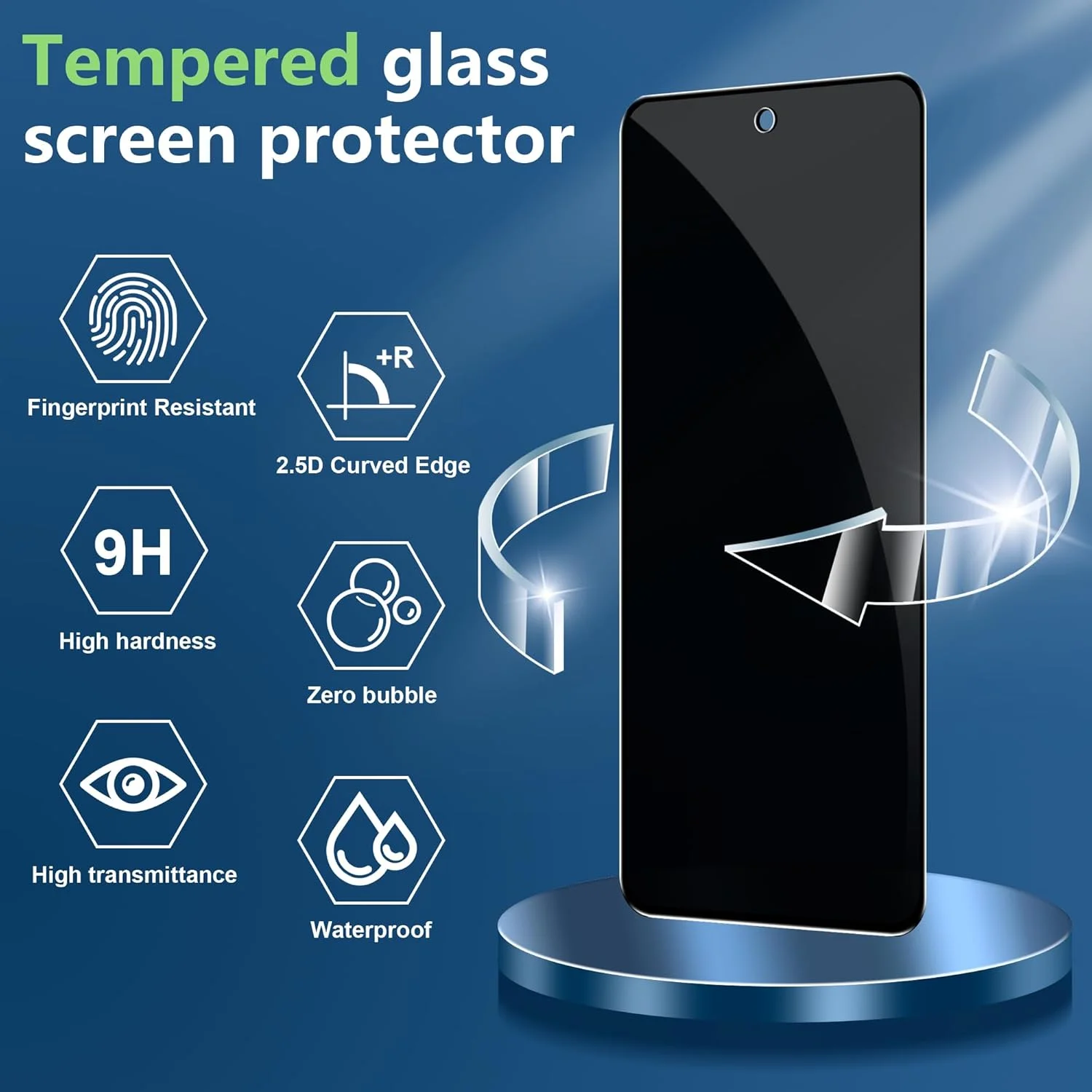 محافظ صفحه نمایش حریم خصوصی Fitudoos (بسته 2 عددی) برای Nothing Phone 3A/3A Pro/CMF Phone 2 Pro، محافظ صفحه نمایش شیشه ای حرارت دیده ساخته شده از شیشه حرارت دیده ضد جاسوسی، مقاوم در برابر خراش، بدون حباب