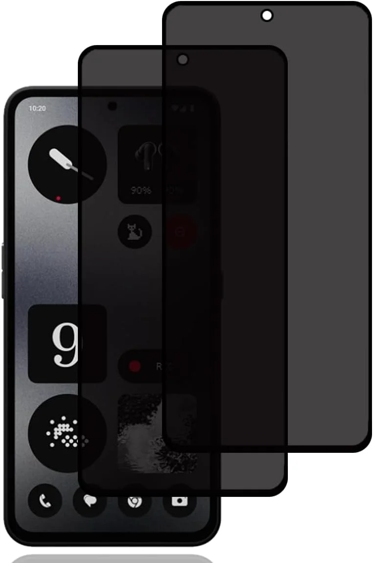 محافظ صفحه نمایش حریم خصوصی برای گوشی ناتینگ CMF Phone 1 [بسته 2 عددی]، فیلم شیشه ای حرارت دیده ضد جاسوسی، سختی 9H، ضد خش، ضد اثر انگشت، بدون حباب، محافظ صفحه نمایش ضد جاسوسی برای گوشی ناتینگ CMF Phone 1