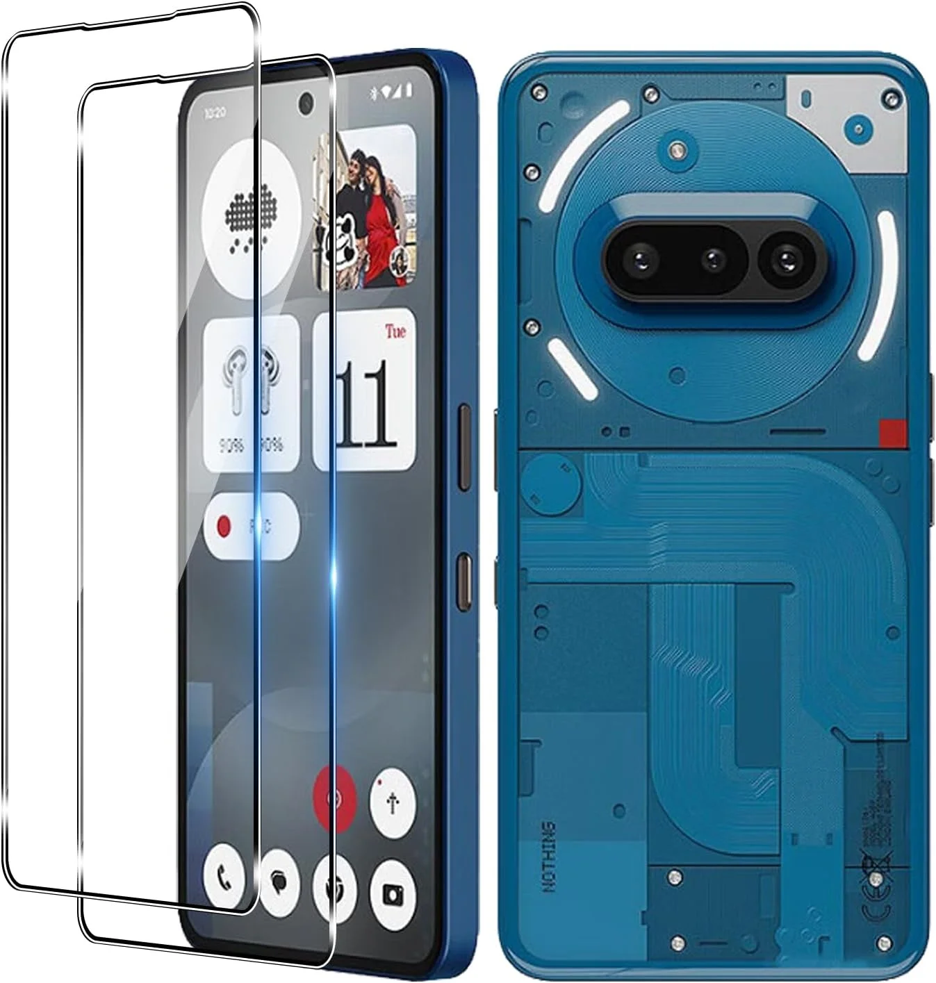 محافظ صفحه نمایش Bihizei برای Nothing Phone (3a) / CMF Phone 2 Pro، 2 عدد محافظ شیشه ای حرارت دیده، نصب آسان، ضد خش، شیشه حرارت دیده با سختی 9H