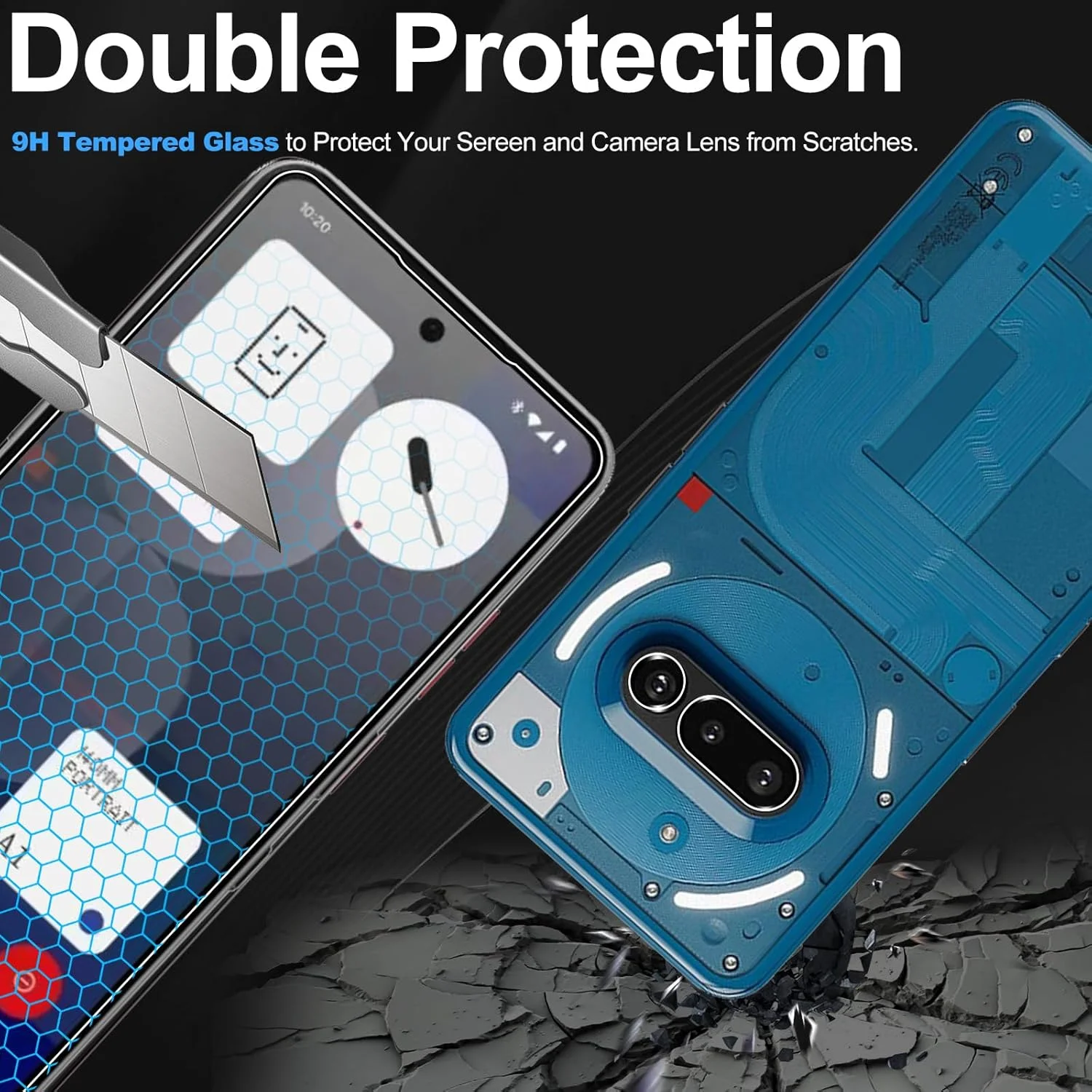 محافظ صفحه نمایش Bihizei برای Nothing Phone (3a) / CMF Phone 2 Pro، 2 عدد محافظ شیشه ای حرارت دیده، نصب آسان، ضد خش، شیشه حرارت دیده با سختی 9H