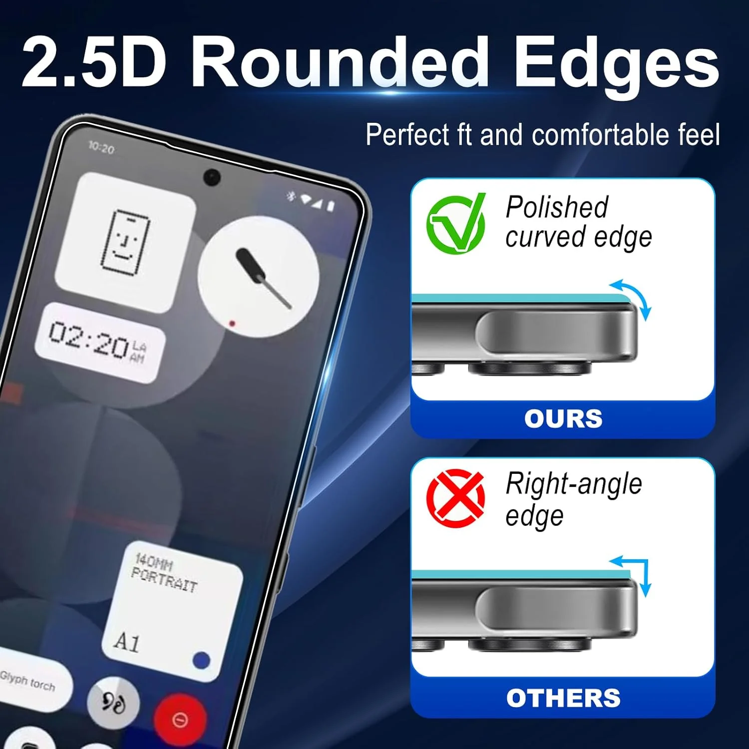 محافظ صفحه نمایش Bihizei برای Nothing Phone (3a) / CMF Phone 2 Pro، 2 عدد محافظ شیشه ای حرارت دیده، نصب آسان، ضد خش، شیشه حرارت دیده با سختی 9H