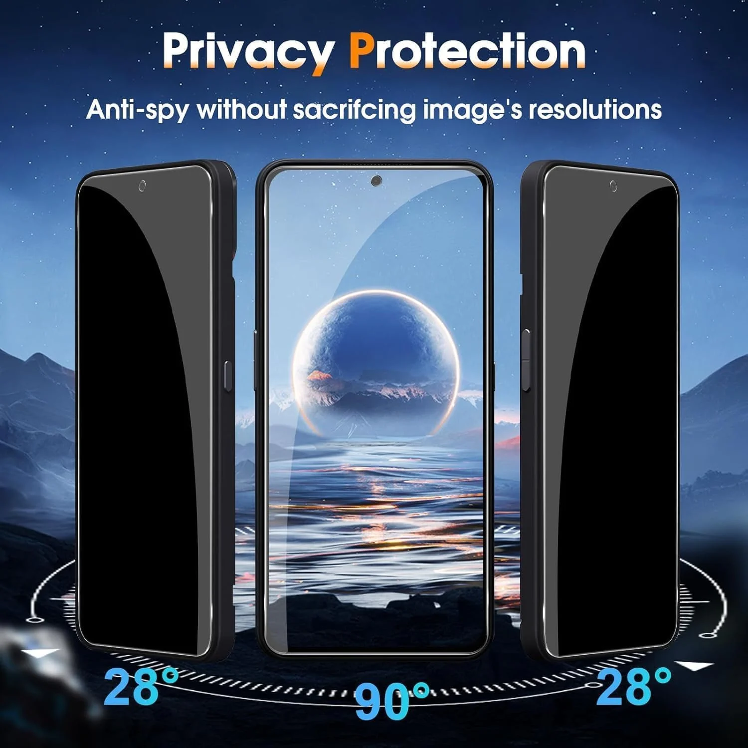 محافظ صفحه نمایش حریم خصوصی Gruattreay [بسته 2 عددی] سازگار با گوشی Nothing CMF Phone 1 2024، شیشه حرارت دیده با پوشش کامل، سختی 9H، شیشه حرارت دیده ضد جاسوسی برای Nothing CMF Phone 1