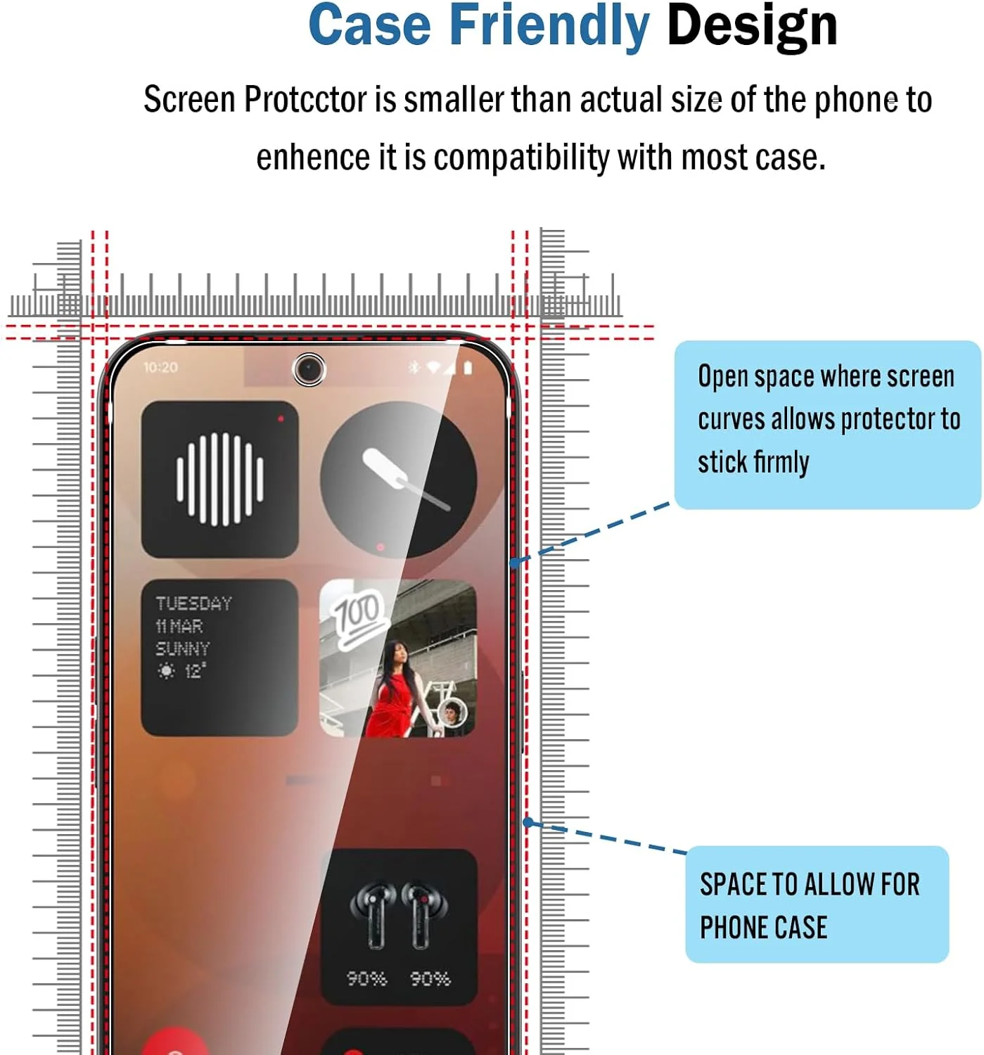 محافظ صفحه نمایش شیشه ای تمپرد [2 عدد] Natbok برای ناتینگ فون 3a، بدون حباب، ضد خش، شیشه شفاف HD، نصب آسان