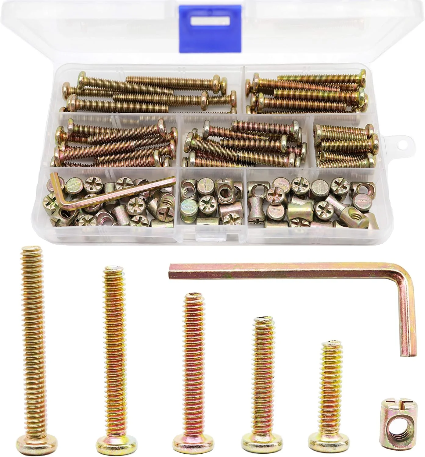 مجموعه 100 عددی پیچ و مهره استوانه ای با سر سوکت شش گوش با روکش روی، سایز 1/4-20 اینچ binifimux، مناسب برای تخت نوزاد، گهواره، صندلی مجموعه 100 عددی پیچ و مهره استوانه ای با سر سوکت شش گوش با روکش روی، سایز 1/4-20 اینچ binifimux، مناسب برای تخت نوزاد، گهواره، صندلی