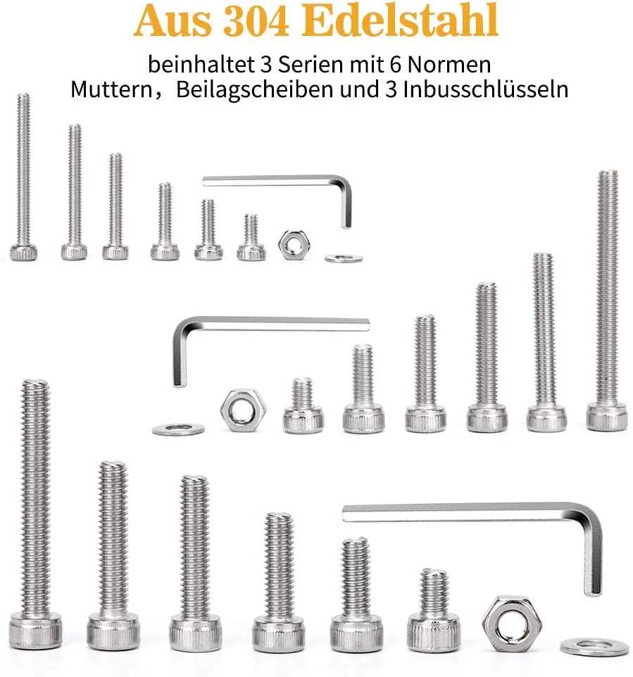 ویگرو بسته 1080 عددی پیچ استوانه ای M2 M3 M4 با سوکت شش گوش، مجموعه پیچ های رزوه ای به همراه مهره، واشر و آچار آلن ساخته شده از فولاد ضد زنگ در جعبه نگهداری ویگرو بسته 1080 عددی پیچ استوانه ای M2 M3 M4 با سوکت شش گوش، مجموعه پیچ های رزوه ای به همراه مهره، واشر و آچار آلن ساخته شده از فولاد ضد زنگ در جعبه نگهداری
