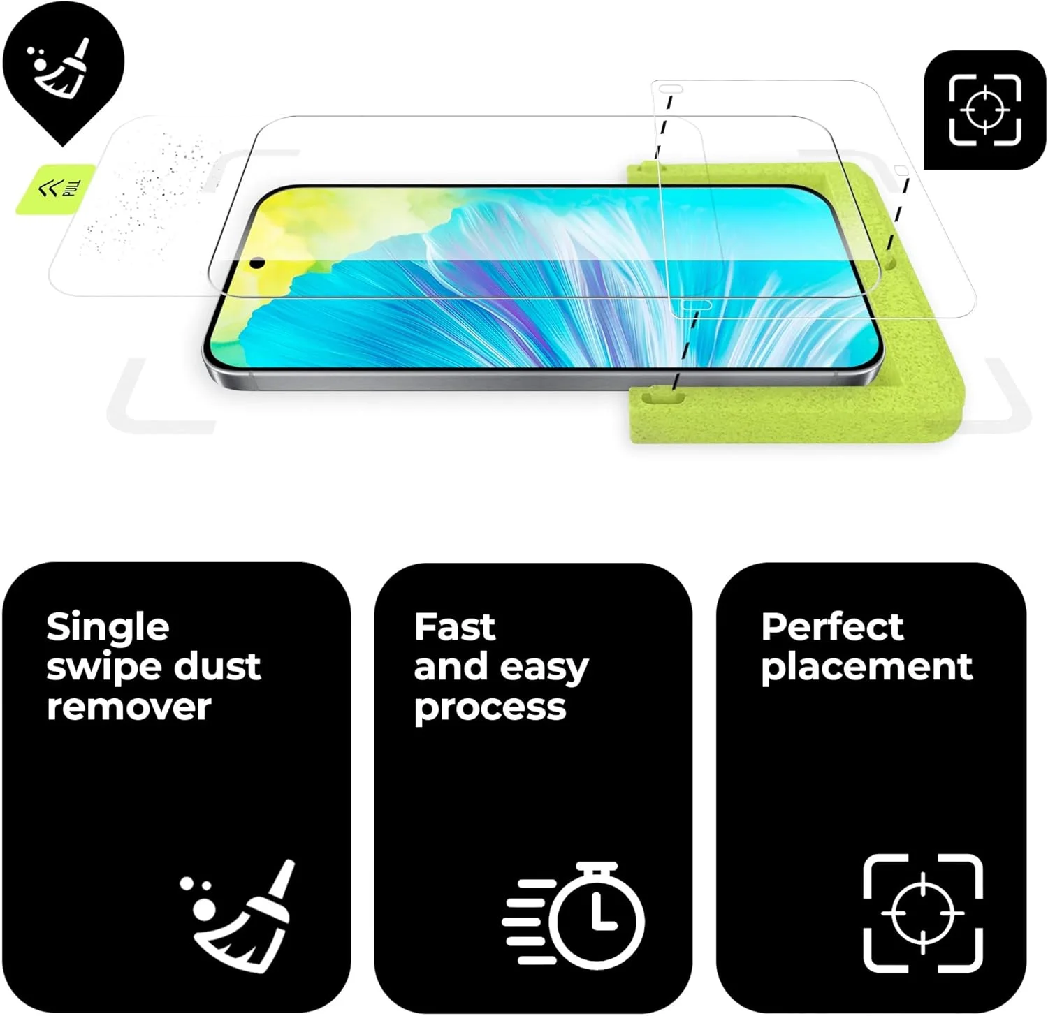 محافظ شیشه ای TGP برای ناتینگ فون (2a) / (2a) پلاس به همراه اپلیکاتور خود نصب، نصب آسان، بدون حباب