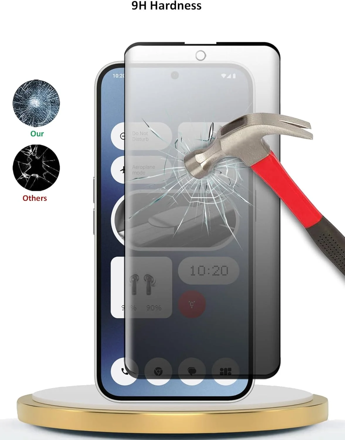 محافظ صفحه نمایش برای ناتینگ فون (2a) 5G 2024 (شیشه حرارت دیده WTech Premium E2E Privacy Full Glue Full Cover - شفاف/مشکی)