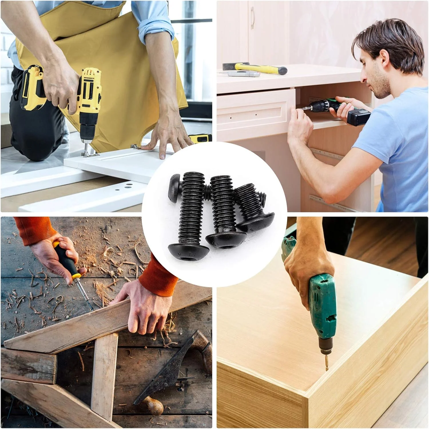 مجموعه 600 عددی پیچ های فولادی کربنی VIGRUE شامل پیچ های M3 M4 M5 M6 با سر گرد و سوکت شش گوش به همراه مهره، واشر و آچار آلن در جعبه دسته بندی شده مجموعه 600 عددی پیچ های فولادی کربنی VIGRUE شامل پیچ های M3 M4 M5 M6 با سر گرد و سوکت شش گوش به همراه مهره، واشر و آچار آلن در جعبه دسته بندی شده