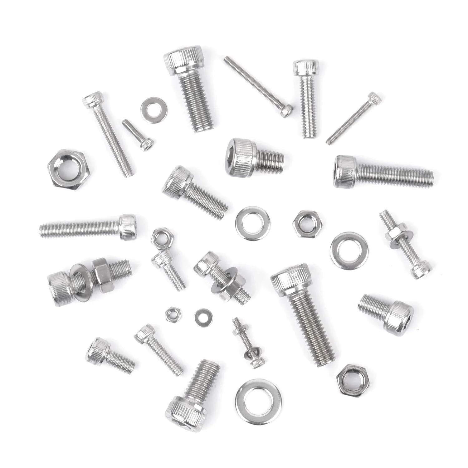 مجموعه 650 عددی پیچ آلن ویگرو M2 M3 M4 M5 M6 از جنس استیل ضد زنگ 304، پیچ های استوانه ای تمام رزوه با مهره و واشر در جعبه تقسیم مجموعه 650 عددی پیچ آلن ویگرو M2 M3 M4 M5 M6 از جنس استیل ضد زنگ 304، پیچ های استوانه ای تمام رزوه با مهره و واشر در جعبه تقسیم