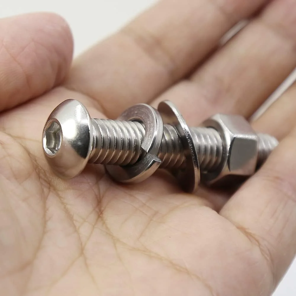 مجموعه پیچ و مهره و واشر سر دکمه ای YEEZET 288PCS 1/4-20، فولاد ضد زنگ 304 18-8، شامل 9 سایز رایج، رزوه کامل مجموعه پیچ و مهره و واشر سر دکمه ای YEEZET 288PCS 1/4-20، فولاد ضد زنگ 304 18-8، شامل 9 سایز رایج، رزوه کامل